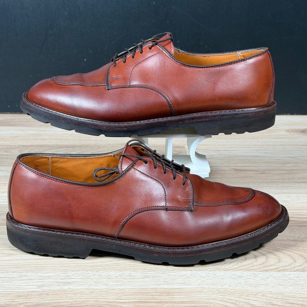 Faconnable Split Toe Blucher Shoes Mens 10 EEE Extra Wide Brown Leather USA Made